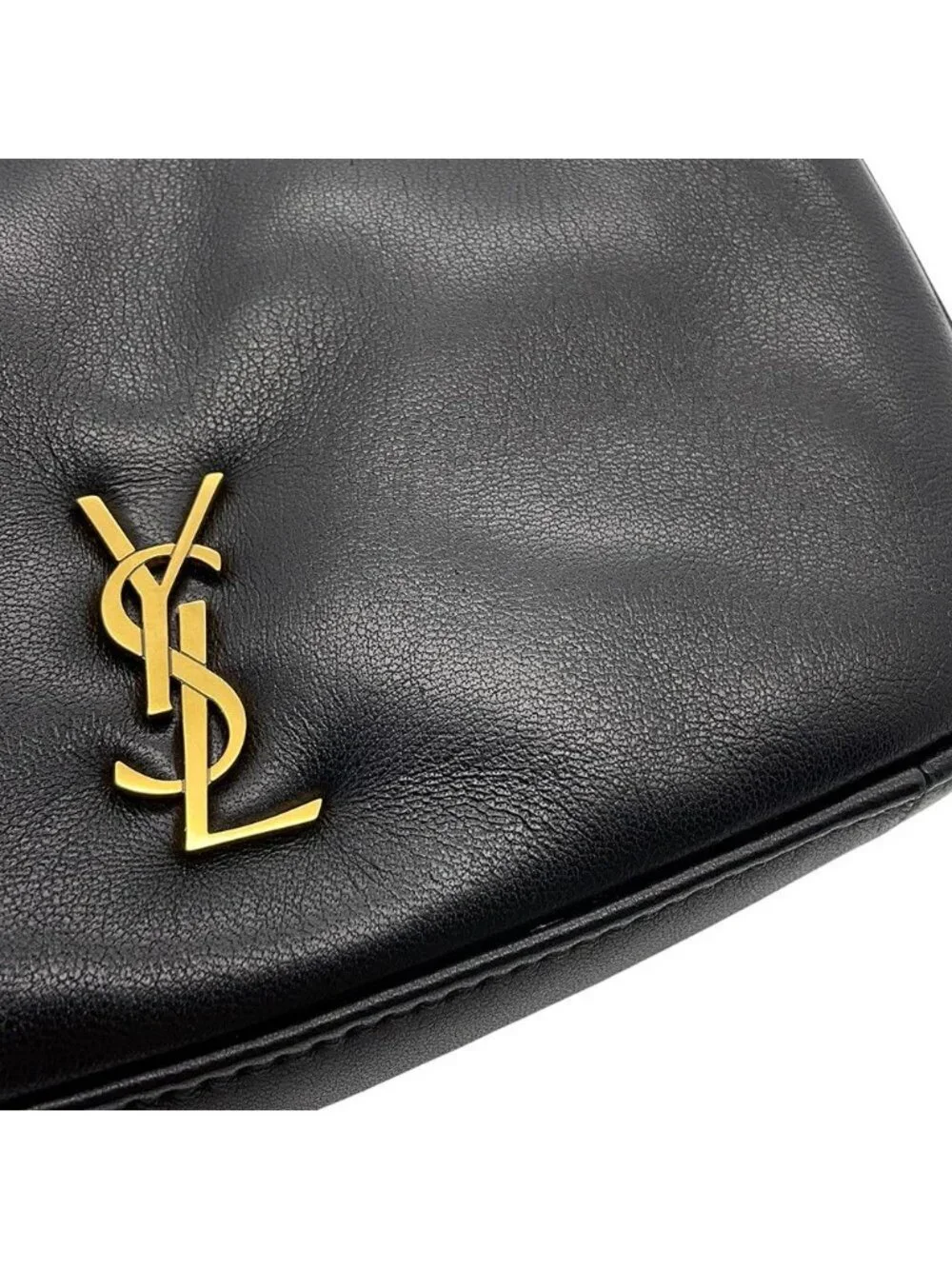 Saint Laurent Paris Handbag Calypso Mini Hobo Lambskin 2-Way Shoulder Black